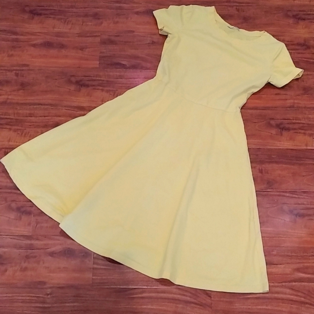HUHOT Yellow T-Shirt Dress, Small